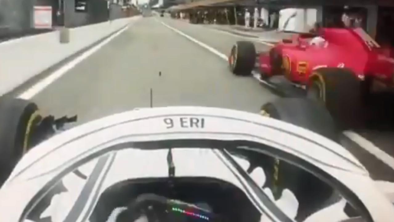 Marcus Ericsson locked the brakes avoiding Sebastian Vettel during Italian GP.