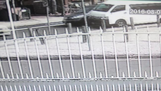 The vehicles are captured on CCTV seconds before crash.