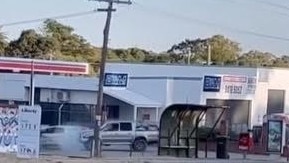 The moment a hatchback rams a ute in a road rage incident. Picture: Instagram