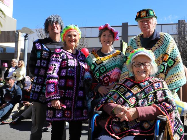 Tony Green, Halina Green, Jenny Milner, Ken Milner and June Shearsmith at Jumpers and Jazz 2021 (Photo: Zilla Gordon).