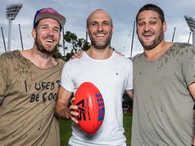 Dane Swan, Chris Judd and Brendan Fevola will join The Footy Show. Picture: Jake Nowakowski