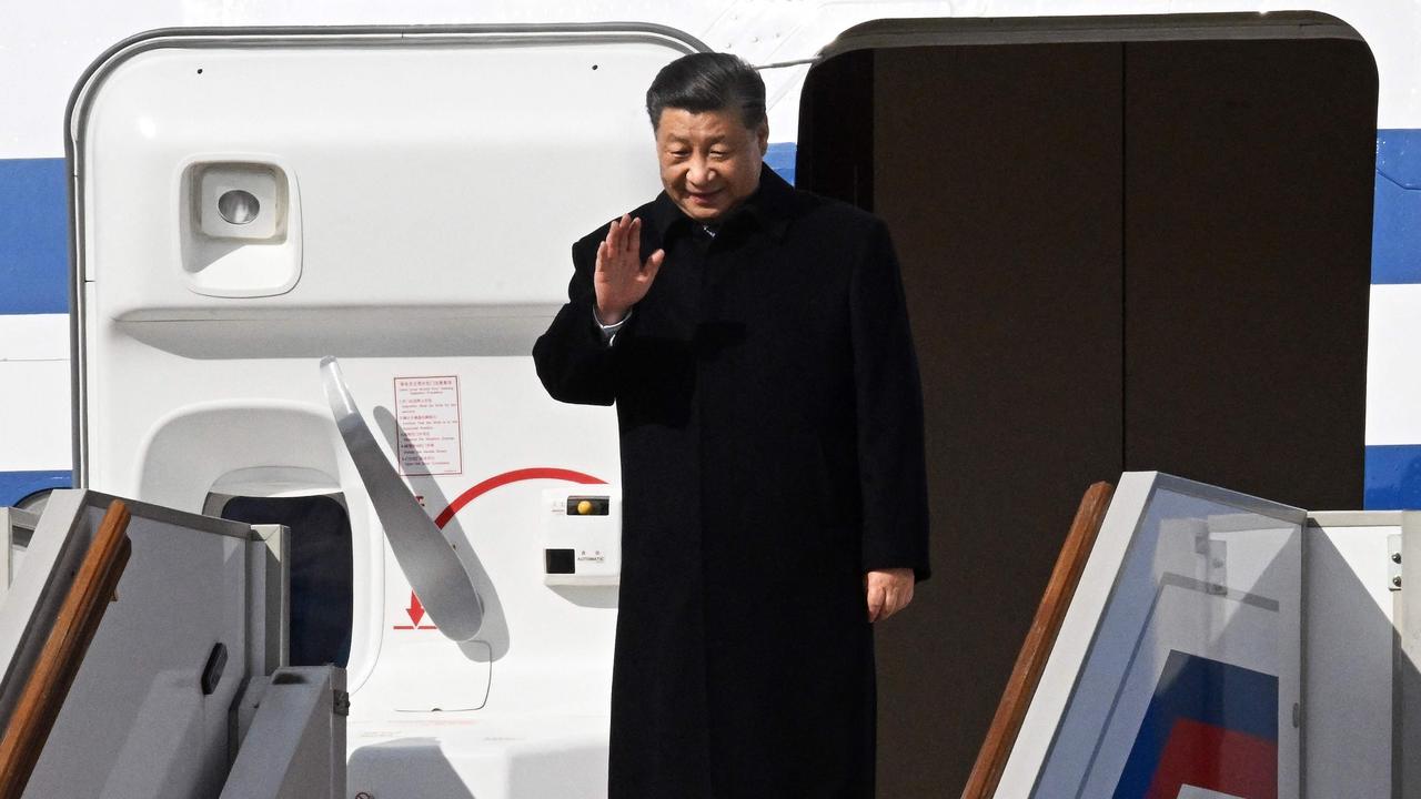 Chinese President Xi Jinping arriving at Moscow’s Vnukovo Airport. Picture: Anatoliy Zhdanov/Kommersant/AFP