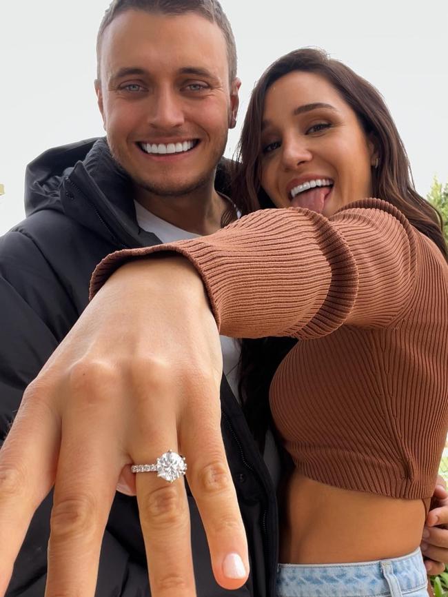 Kayla Itsines also announced her engagement to Jae Woodroffe on Insta. Picture: Instagram