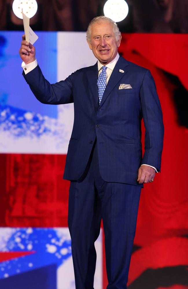 Prince Charles, Prince of Wales delivers a speech during the BBC Platinum Party at the Palace. Picture: Getty