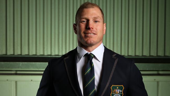 SYDNEY, AUSTRALIA - AUGUST 23: David Pocock poses for a portrait during the Australian Wallabies Rugby World Cup squad announcement at Hangar 96 on August 23, 2019 in Sydney, Australia. (Photo by Jason McCawley/Getty Images)