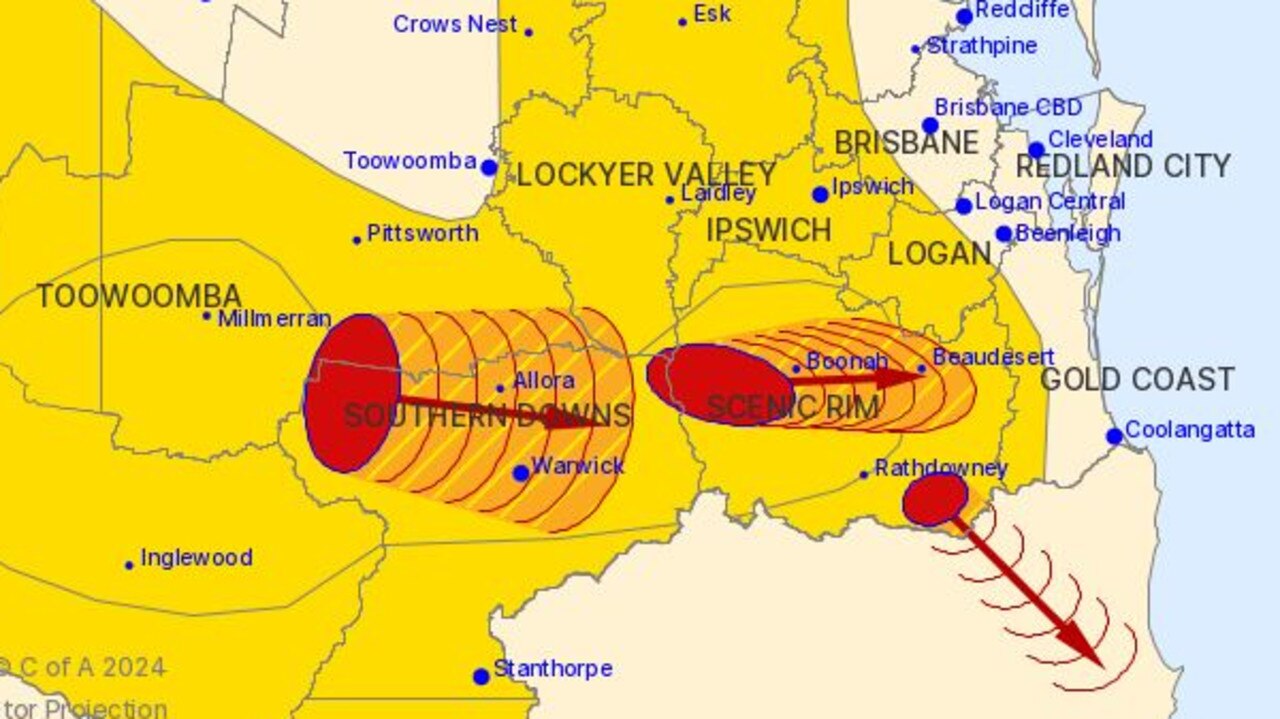 Severe storms are active across South East Queensland. Picture: BOM