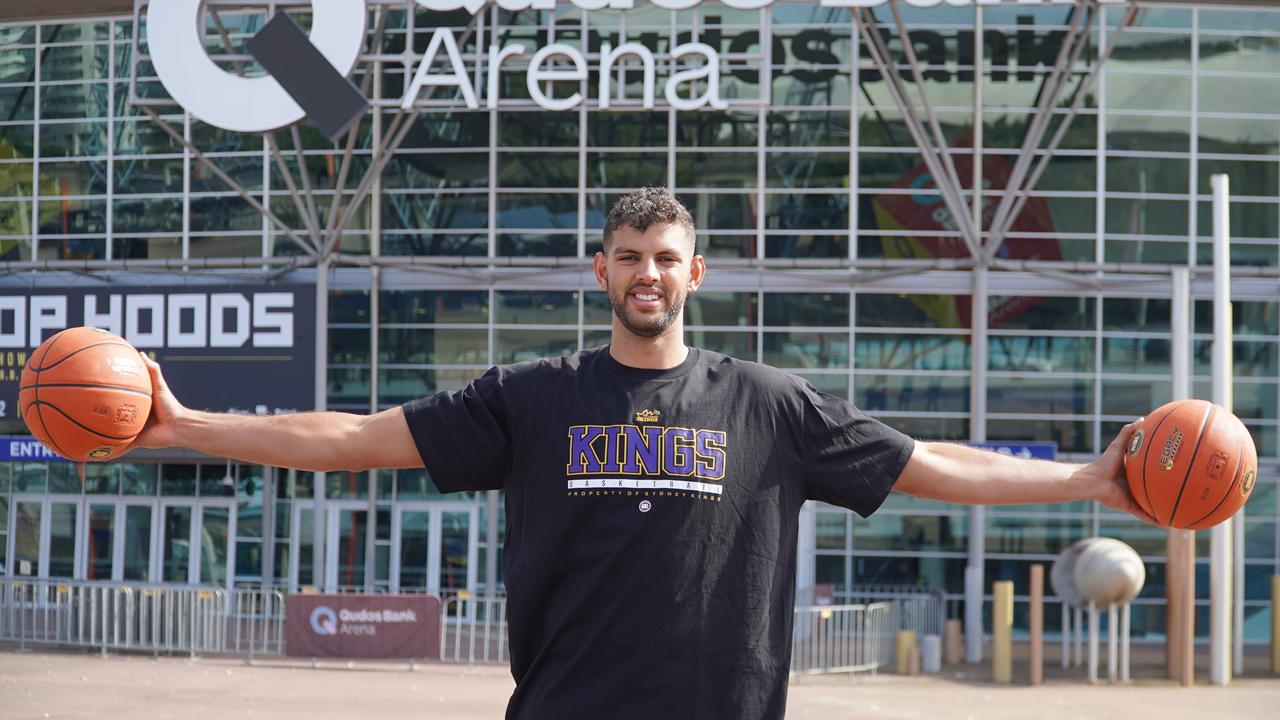 Soares shows off his impressive wingspan outside Qudos Bank Arena.