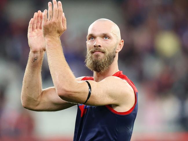 Melbourne captain Max Gawn had a huge influence on the result. Picture: Mark Stewart