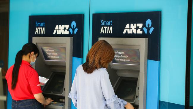 Women using an ANZ Bank ATM in the CBD in Sydney Australia. Picture: NCA NewsWire / Gaye Gerard