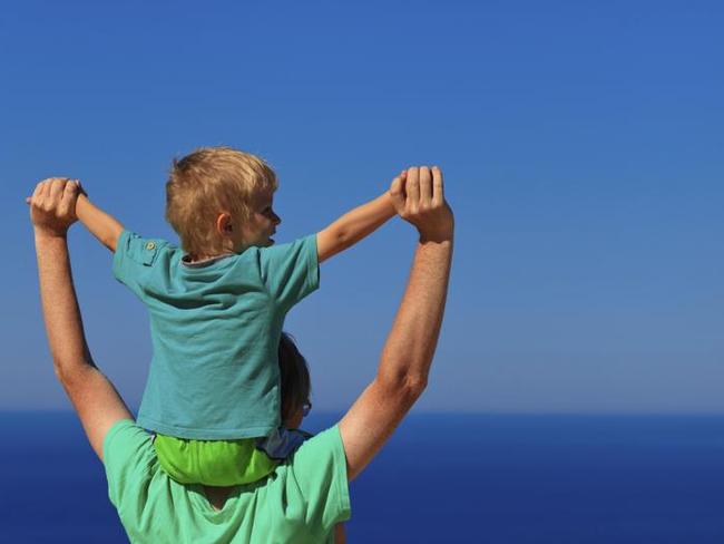 happy family with the sky on background