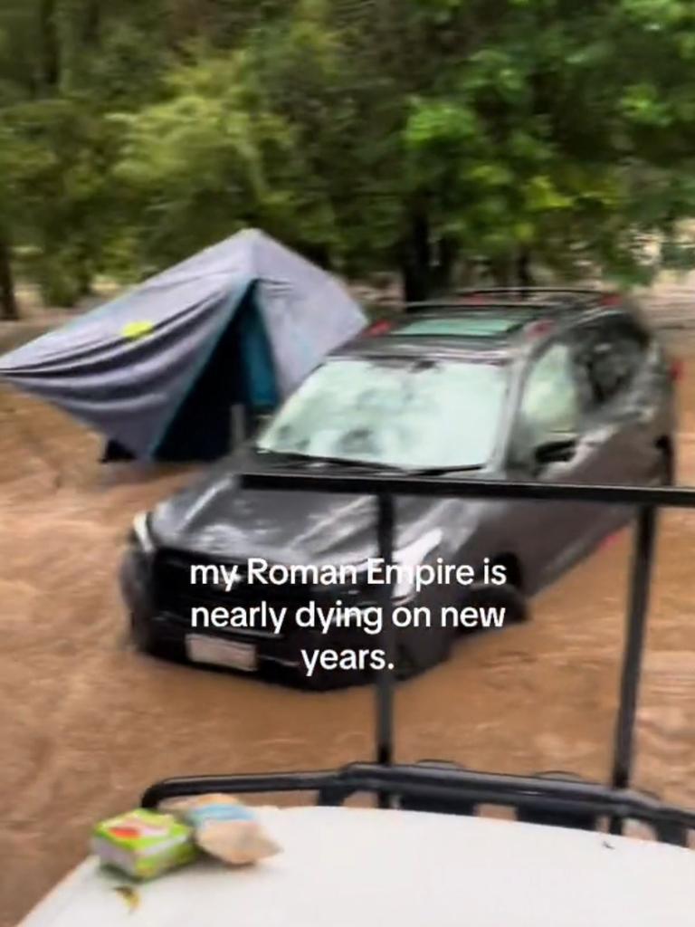 Maddy Northeast and her family were camping when the flood struck. Picture: TikTok