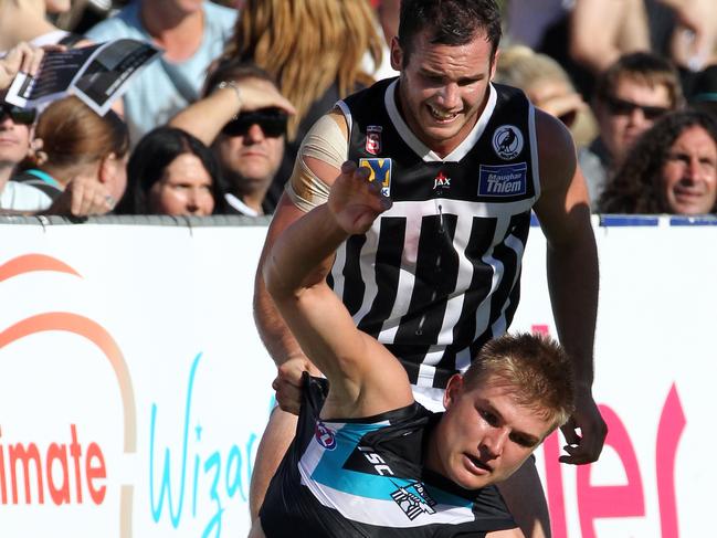 Port Adelaide Football Club internal trial match against the Magpies at Alberton Oval. Oliver Wines.