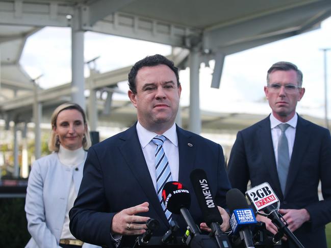 Minister for Enterprise, Investment and Trade, Minister for Tourism and Sport, and Minister for Western Sydney Stuart Ayres makes an announcement regarding a significant investment in Western Sydney during a press conference in Sydney. Picture: Gaye Gerard