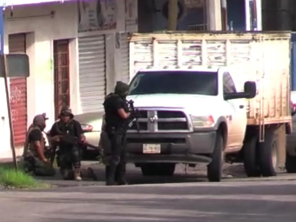 Heavily armed gunmen in four-by-four trucks have fought an intense battle with Mexican security forces. Picture: AFP