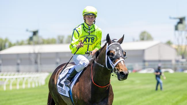 Lachlan Neindorf celebrates a win aboard Hasseltoff at Morphettville in January. Picture: Makoto Kaneko