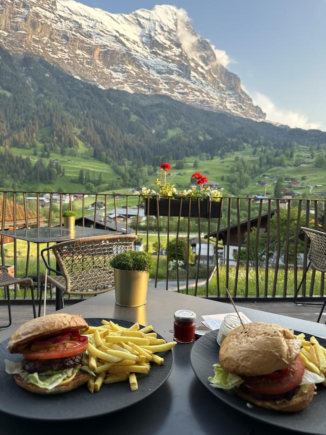 These two burgers and chips, and a Sprite, cost Maria and Anthony $150. Picture: Maria Antoniou / Supplied