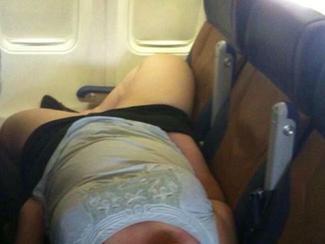 14. Comfy, mate? At least he spread his legs toward the wall. Picture: Passenger Shaming