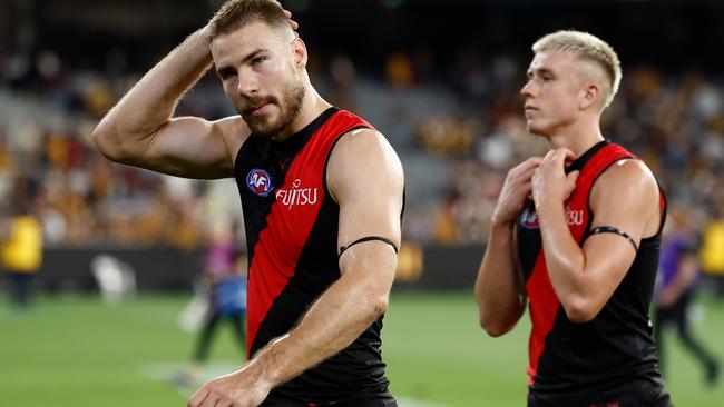 Essendon coach Brad Scott has hit back at scrutiny towards marquee defender Ben McKay. Picture: Michael Willson/AFL Photos via Getty Images