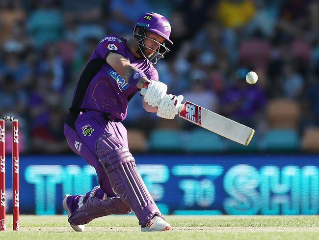 Matthew Wade sends another delivery to the boundary on his way to 52. Picture: Mark Metcalfe/Getty