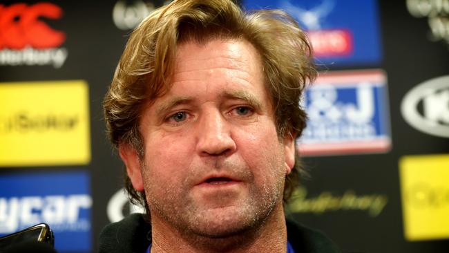 Canterbury Bulldogs Des Hasler after the announcement he will continue to coach the team until 2019. Picture: Gregg Porteous