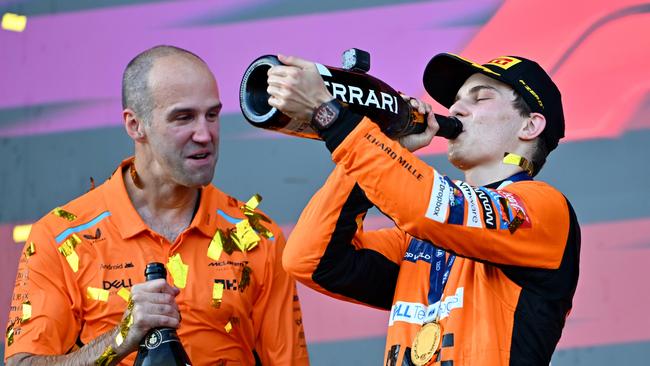 Oscar soaked up his second victory. (Photo by Dan Mullan/Getty Images)