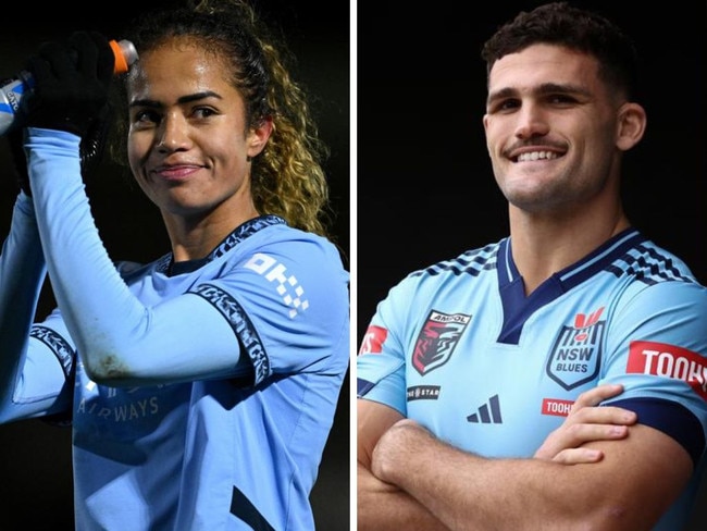 Mary Fowler is switching her allegiance to Nathan Cleary's Blues. Photos: Getty Images