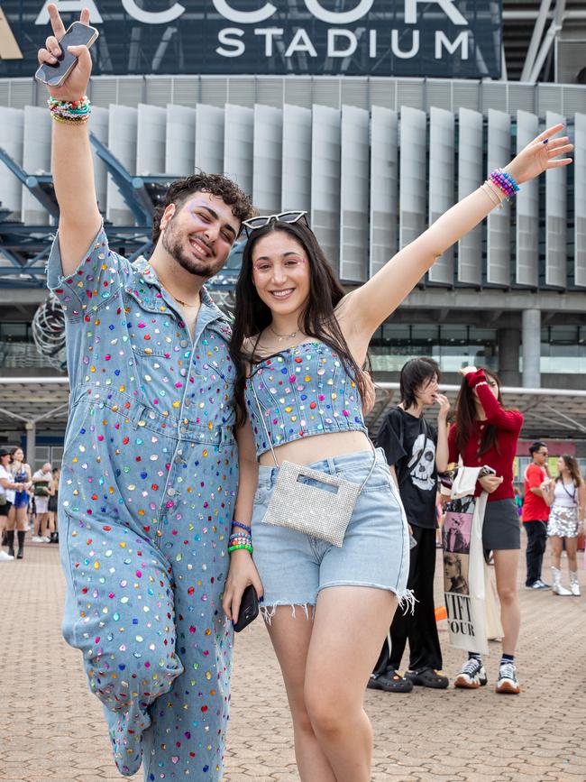 SYDNEY, AUSTRALIA - Daily Telegraph Photos February 26, 2024: Alex and Isabella at Taylor Swift's The Eras Tour concert held at Accor Stadium in Sydney. Picture: Christian Gilles