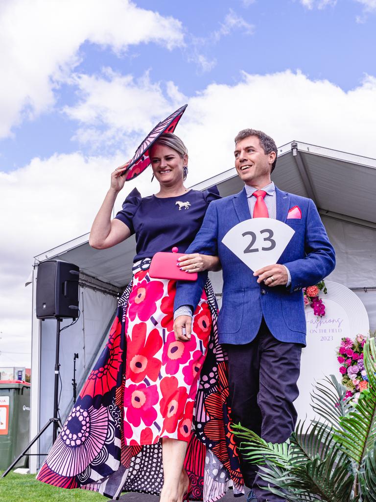 Entrants of Fashions on the field at the Hobart Cup Picture: Linda Higginson