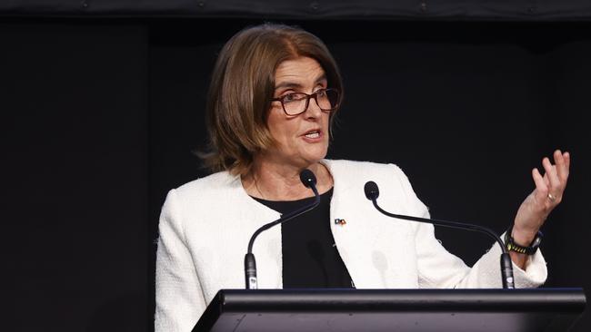 SYDNEY, AUSTRALIA - NewsWire photos OCTOBER 24, 2023: Michele Bullock, Governor, at the Commonwealth Bank of Australia Global Markets Conference in Sydney. Picture: NCA NewsWire / Dylan Coker