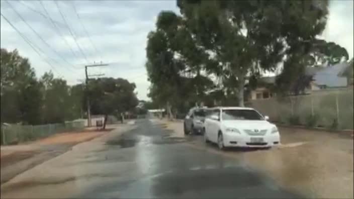 Flooding caused by burst water main in Campbelltown