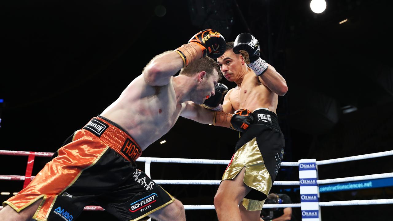 Jeff Horn vs. Tim Tszyu at Queensland Country Bank Stadium. Picture: Alix Sweeney