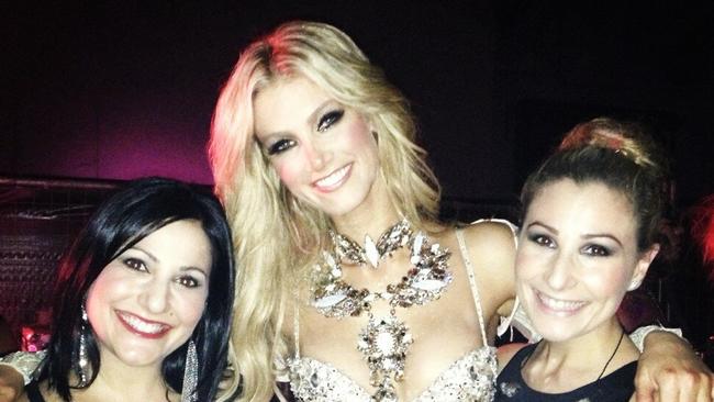 Christine and Sharon Muscat with their boss Delta Goodrem. Picture: Supplied