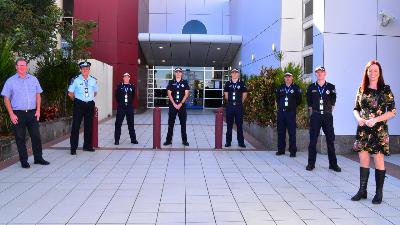 Barry O'Rourke MP, Inspector Dave Peff, Constable Anita Menk, Constable Liam Jefferies, Constable Caleb-Joel McGrath, Constable Daniel Thompson, Constable Bronson Aurisch and Brittany Lauga MP.