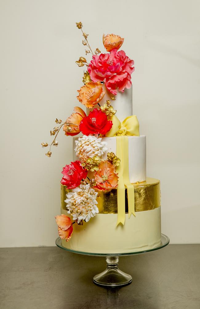 Louisa Massignani’s wedding cake spectacular. Picture: Jerad Williams