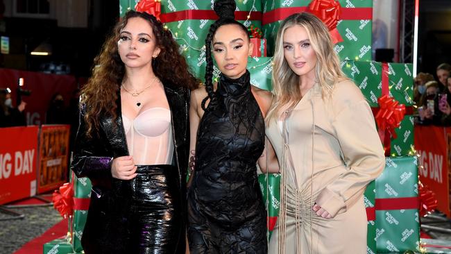 With her Little Mix bandmates Jade Thirlwall (left) and fellow new mum Perrie Edwards (right). Picture: Gareth Cattermole/Getty