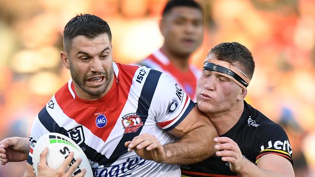 From “billion to one shot” to trying to take down James Tedesco. Picture: AAP Image/Joel Carrett