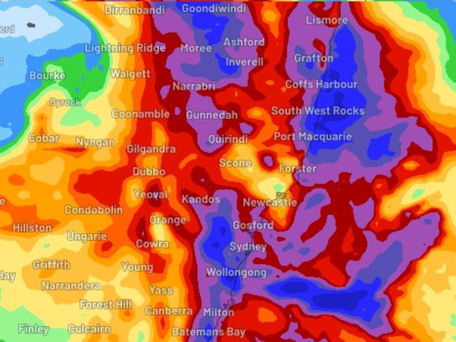 Heavy rainfall up to 300mm is forecast across parts of eastern NSW this week. Picture: NSW Incident Alerts