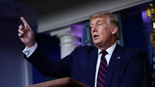 US President Donald Trump speaks during a press conference on September 4. Picture: AFP