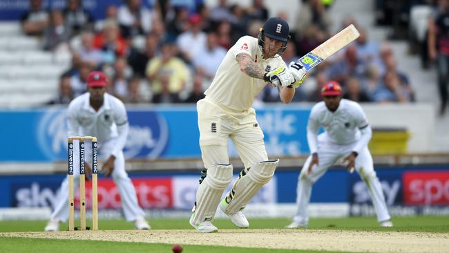 Ben Stokes’ century saved England on day one of their second Test against West Indies.