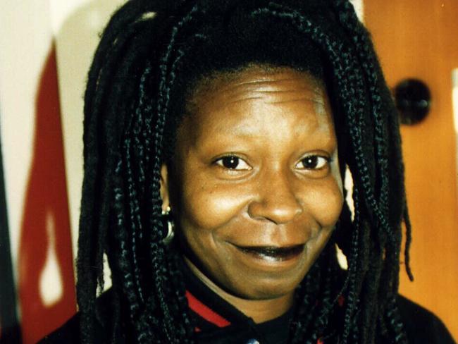 A younger Whoopi in Adelaide during an Australian visit. Brows not brought. Picture: Heather Blewett