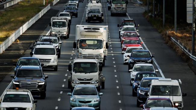There were major delays on the Bruce Highway towards Brisbane after a crash at Griffin. Picture Lachie Millard
