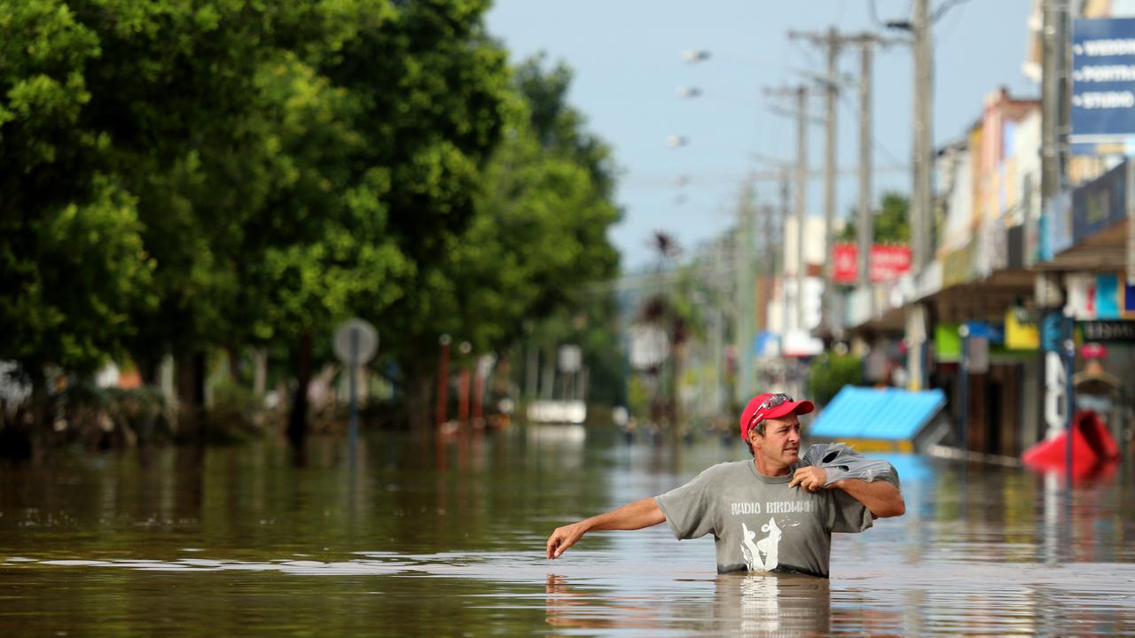 The streets of Lismore including the CBD have been inundated with floodwater after the Wilson River overtopped the flood levee. Keen St in the CBD of Lismore. Picture: Nathan Edwards