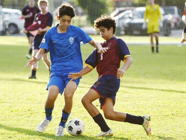 Anthony Taifalos competes in the regional play-off match for the Bill Turner Cup between Cairns State High School and St Augustine's College, held at Cairns High. Picture: Brendan Radke
