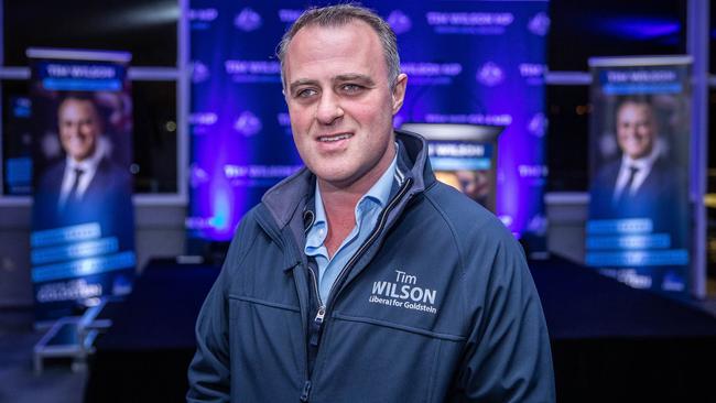 Liberal Tim Wilson has won the seat of Goldstein three years after losing it to independent MP Zoe Daniel. Picture: Jake Nowakowski