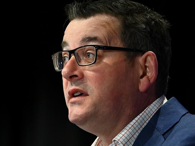 MELBOURNE, AUSTRALIA - JULY 20: Victorian Premier Daniel Andrews speaks to the media on July 20, 2020 in Melbourne, Australia. Victoria has recorded 275 new cases of coronavirus, and another death overnight. The death of the woman in her 80s brings the total number of deaths linked to COVID-19 in the state to 39. Metropolitan Melbourne and the Mitchell shire remain in lockdown due to the rise in COVID-19 cases through community transmissions, with residents in lockdown areas under stay at home orders until 19 August. People are only able to leave home have for exercise or work, to buy essential items including food or to access childcare and healthcare. Face masks or coverings will be mandatory from Thursday 23 July, with $200 fines to apply for not wearing face coverings.  (Photo by Quinn Rooney/Getty Images)