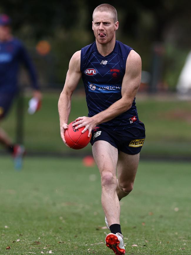 New recruit Lachie Hunter settles in on the training track. Picture: Michael Klein