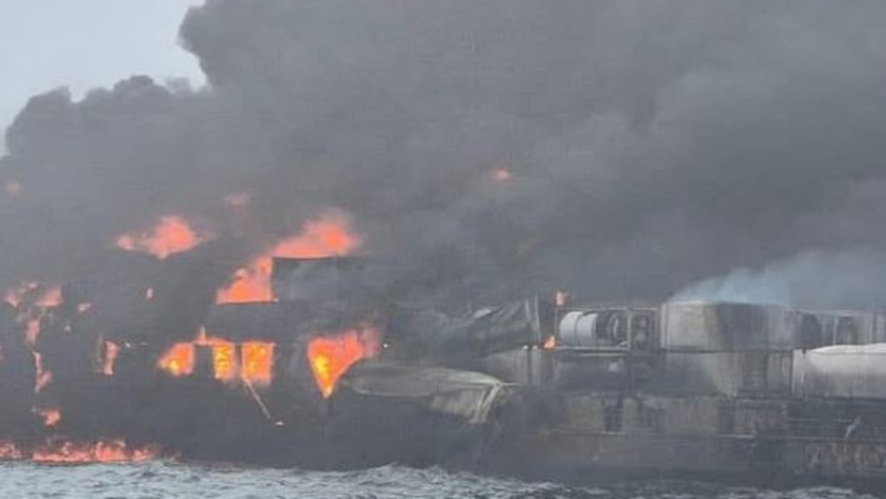 One missing, enviro disaster feared as ship and oil tanker collide