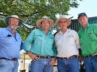 VINTAGE ENTHUSIASTS: Bruce Webster, Andrew Jakins, Bruce Rae and Geoff Phillips, Allora Heritage Weekend 2019. Picture: Jiordan Tolli