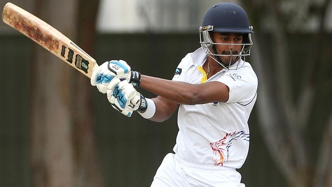 VTCA cricket: Deer Park v Tullamarine, Hashan Wanasekara of Deer Park battingSaturday, December 5, 2020, in Deer Park, Victoria, Australia. Picture: Hamish Blair