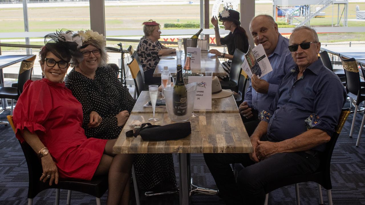 Irene Zunker, Jo Targato, Fred Targato and Lindsay Zunker at the Bundaberg Catholic Schools Race Day.